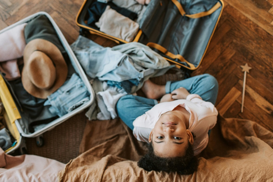 Child and luggage